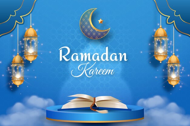 Sfondo realistico per la celebrazione del ramadan islamico