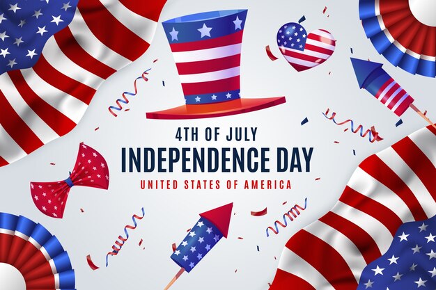 Sfondo realistico per la celebrazione delle vacanze americane del 4 luglio