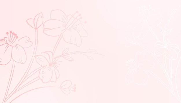 Sfondo rosa tempo primaverile con disegno di fiori in fiore