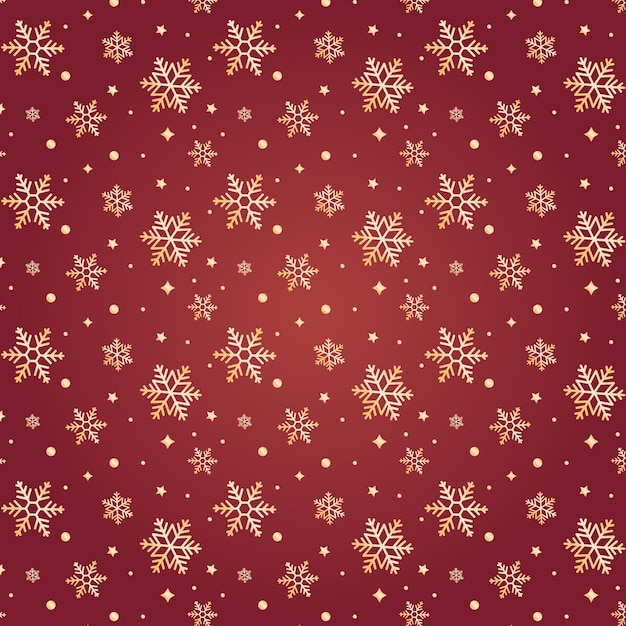 Sfondo rosso scuro con fiocchi di neve che cadono in stile bokeh