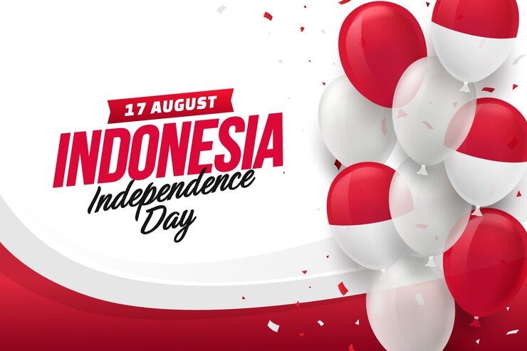 Vettore gratuito sfondo sfumato del giorno dell'indipendenza dell'indonesia