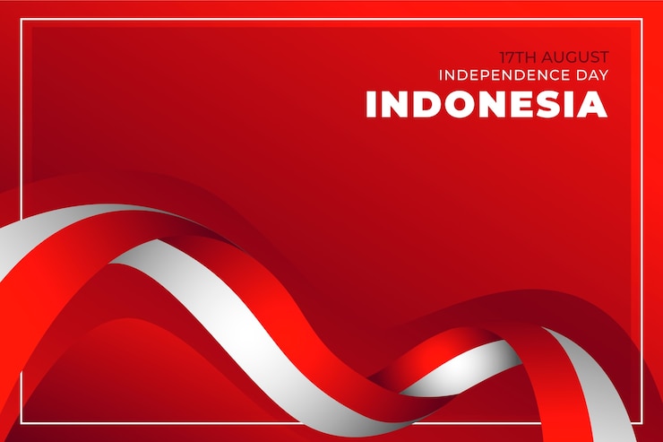 Vettore gratuito sfondo sfumato del giorno dell'indipendenza dell'indonesia