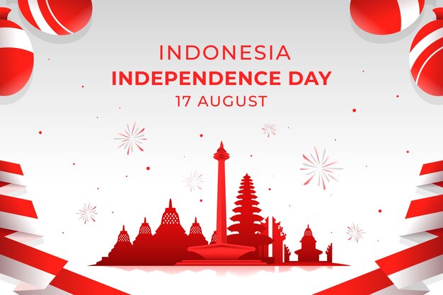 Sfondo sfumato del giorno dell'indipendenza dell'Indonesia