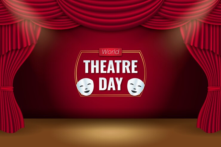 Vettore gratuito sfondo sfumato della giornata mondiale del teatro