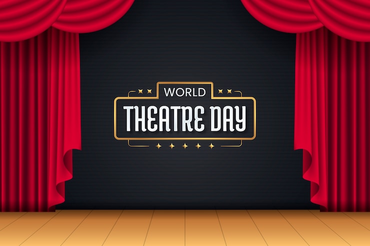 Vettore gratuito sfondo sfumato della giornata mondiale del teatro