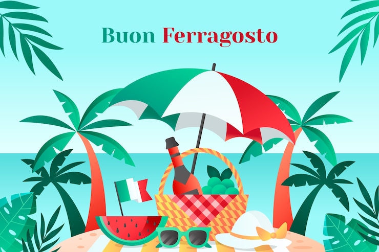 Vettore gratuito sfondo sfumato di ferragosto