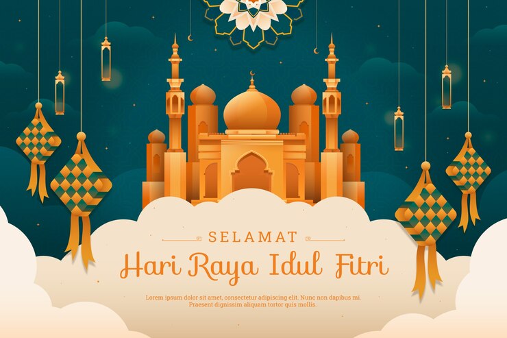 Vettore gratuito sfondo sfumato eid al-fitr