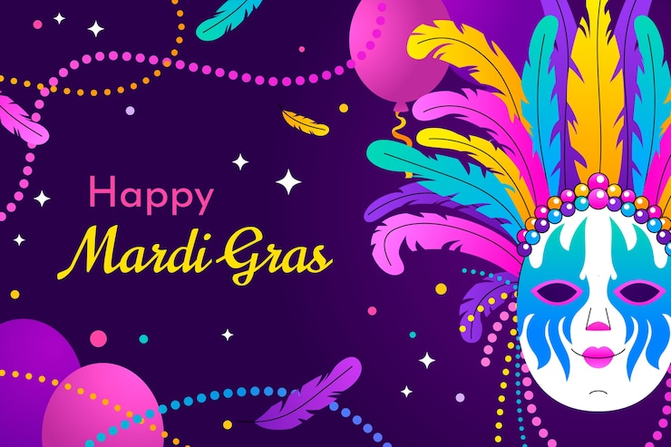 Vettore gratuito sfondo sfumato per il festival del mardi gras