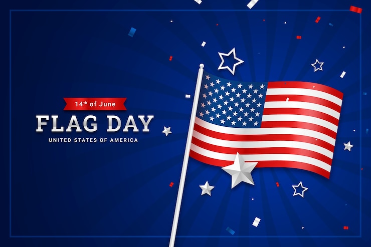 Vettore gratuito sfondo sfumato per la celebrazione del giorno della bandiera americana