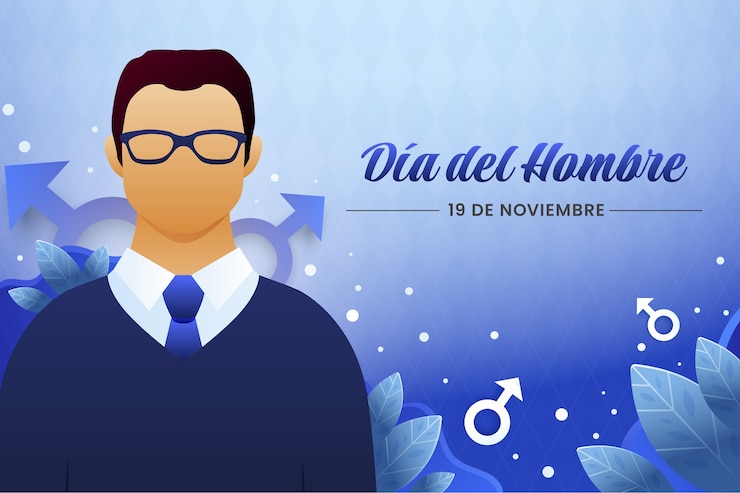 Vettore gratuito sfondo sfumato per la celebrazione della festa dell'uomo in spagnolo