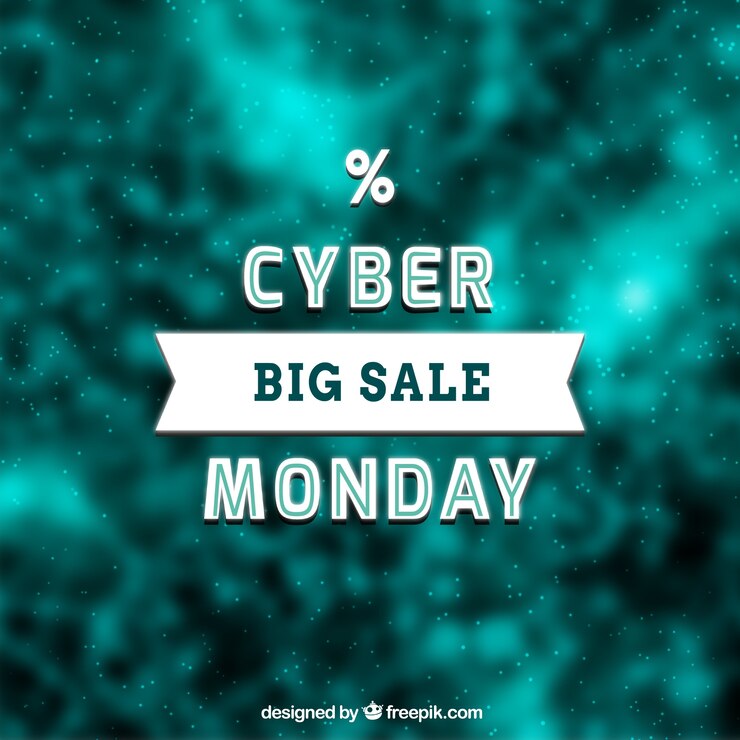 Vettore gratuito sfondo sfuocato cyber monday