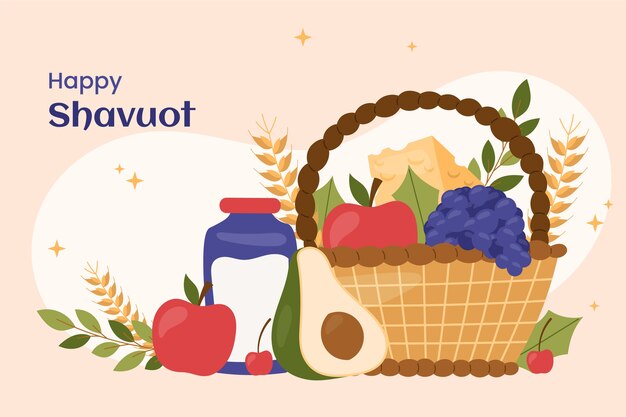Sfondo shavuot disegnato a mano
