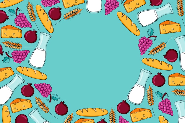 Sfondo shavuot disegnato a mano