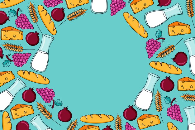 Sfondo shavuot disegnato a mano