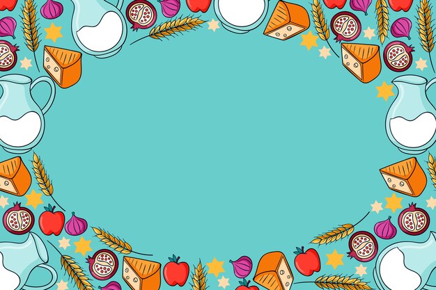 Sfondo shavuot disegnato a mano