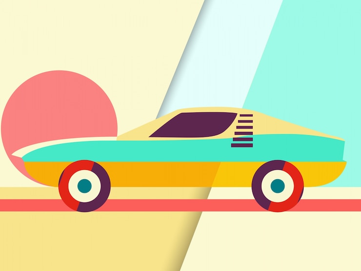 Vettore gratuito sfondo sport car illustration
