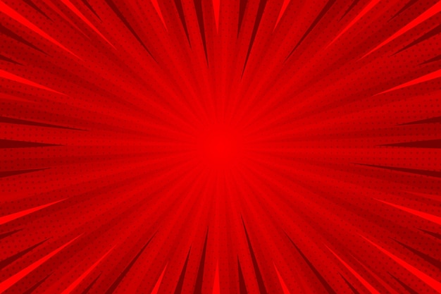 Sfondo stile fumetto rosso design piatto