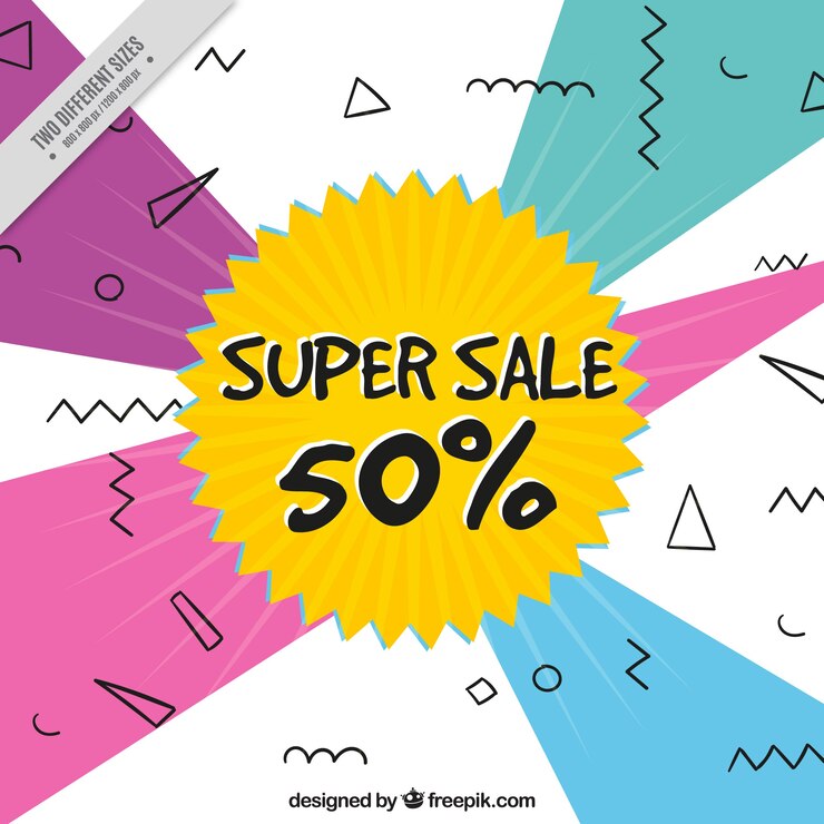 Vettore gratuito sfondo super vendita con forme geometriche