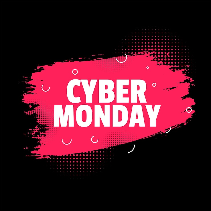 Vettore gratuito sfondo tecnologico di sconto di vendita di cyber lunedì alla moda