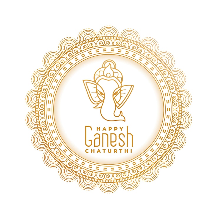 Vettore gratuito sfondo tradizionale di auguri per ganesh chaturthi per post sui social media