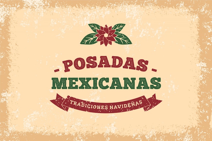 Vettore gratuito sfondo vintage posadas mexicanas