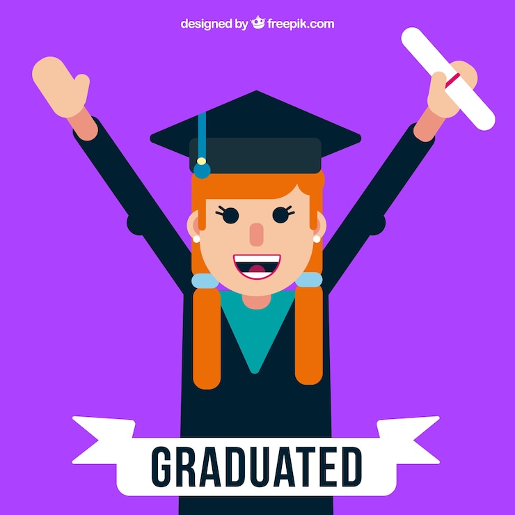 Vettore gratuito sfondo viola con studente sorridente