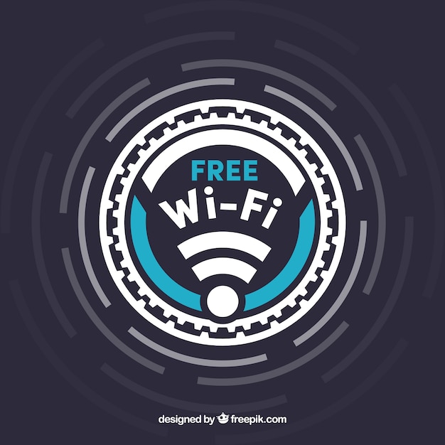 Sfondo wifi gratuito con dettagli blu