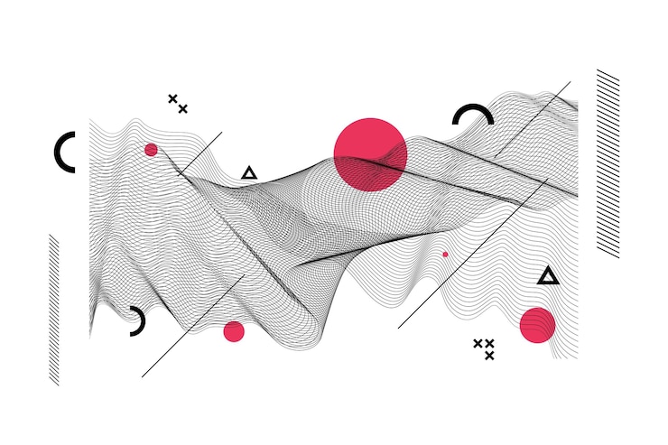 Vettore gratuito sfondo wireframe astratto piatto