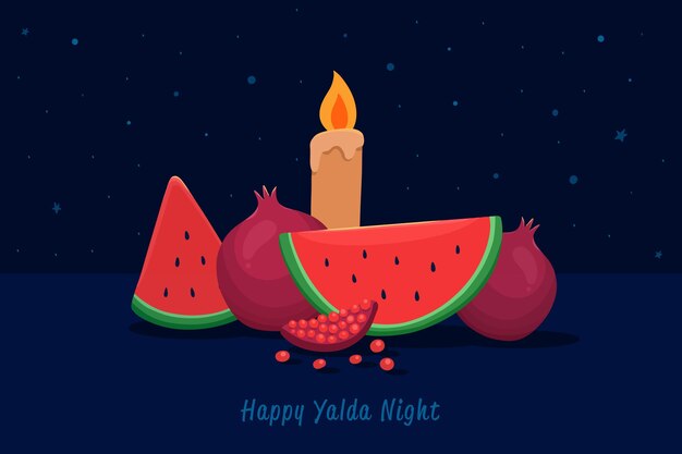 Sfondo yalda disegnato a mano