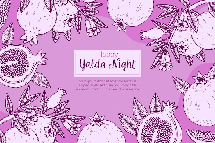 Vettore gratuito sfondo yalda disegnato a mano