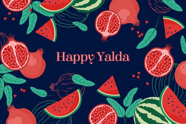 Sfondo yalda piatto con frutti