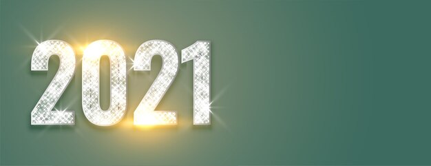 Shiny 2021 felice anno nuovo design scintillante banner