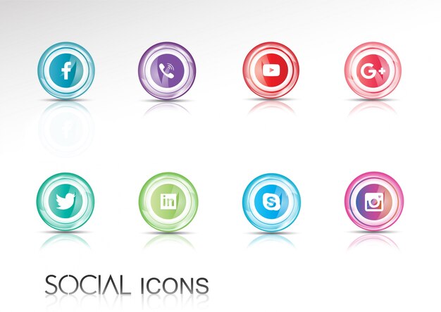 Shiny collezione di icone social media