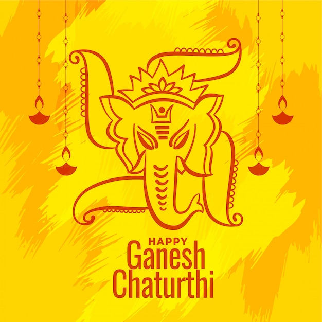 Shree ganesh chaturthi festival desidera biglietto di auguri