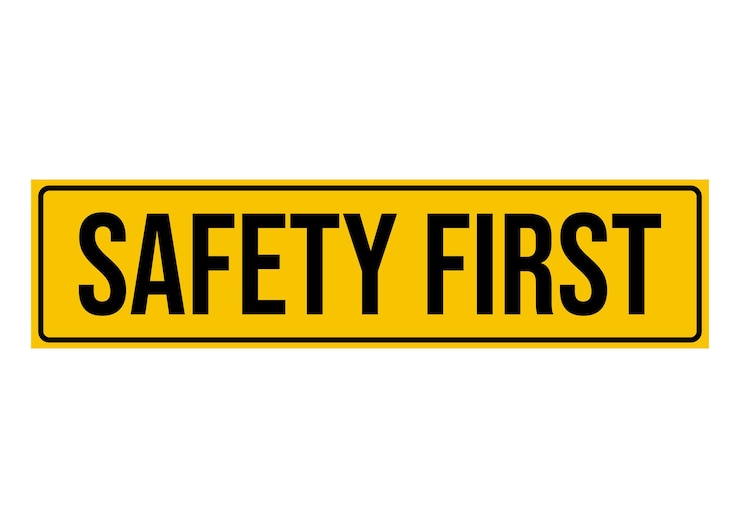 Vettore gratuito sicurezza primo segno pericolo cautela protezione sicurezza banner costruzione simbolo illustrazione vettoriale