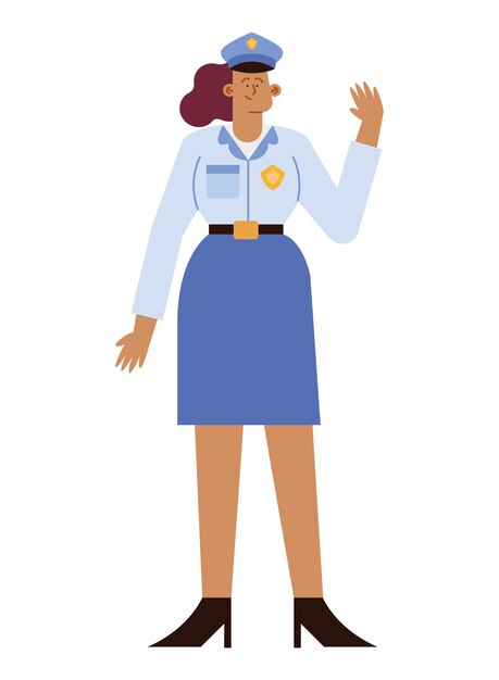 signora in piedi della polizia