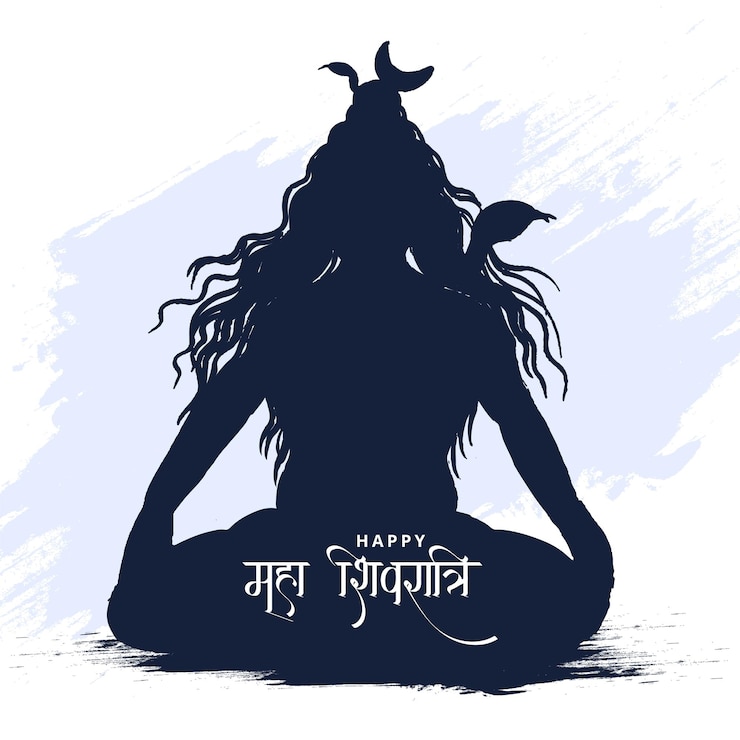 Vettore gratuito signore shiva dio indiano dell'indù per lo sfondo della carta maha shivratri