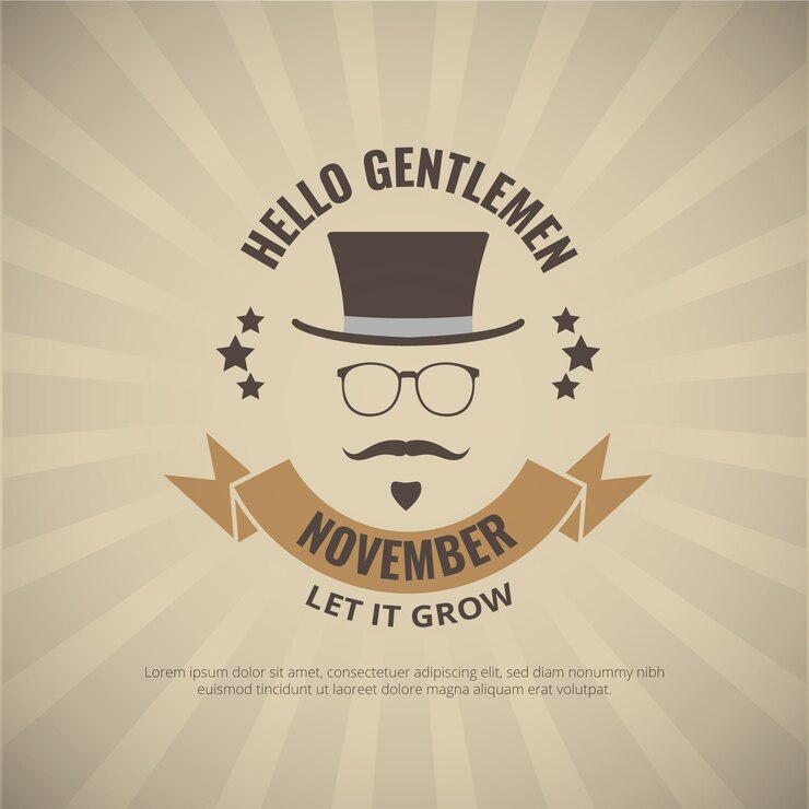 Vettore gratuito signori eleganti movember manifesto