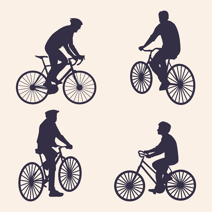 Vettore gratuito silhouette sportiva a disegno piatto