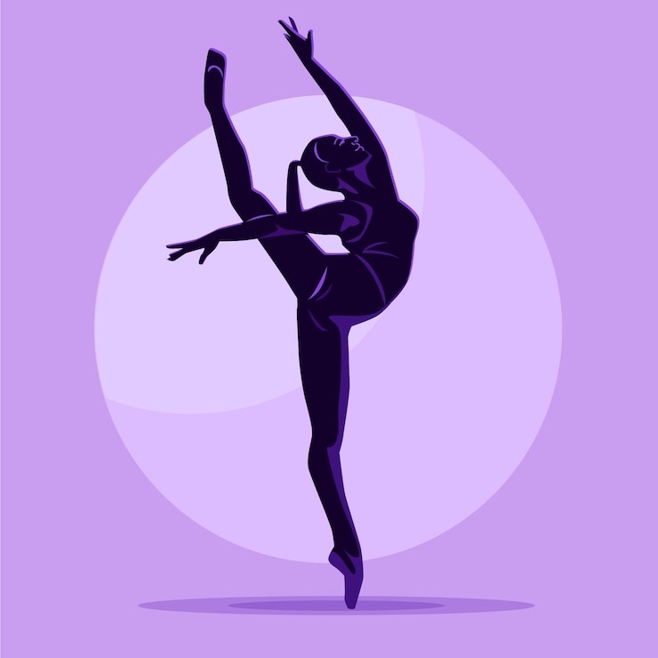 Vettore gratuito siluetta del ballerino disegnato a mano