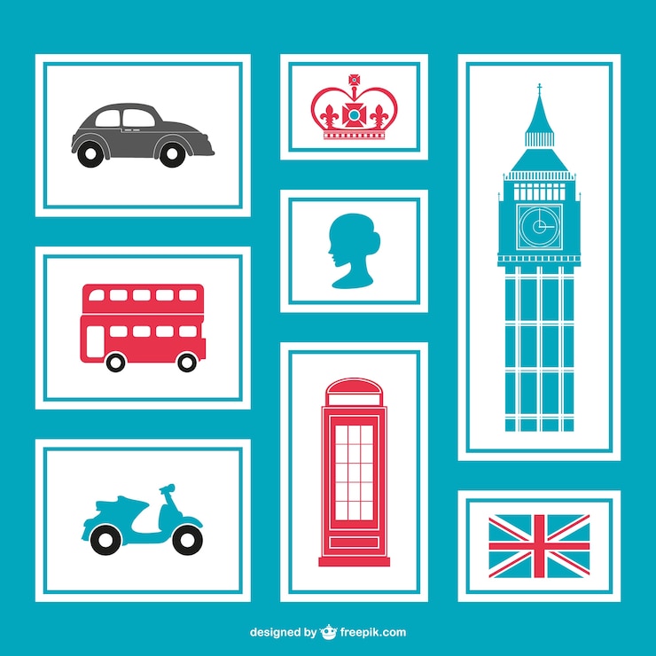 Vettore gratuito simboli di londra