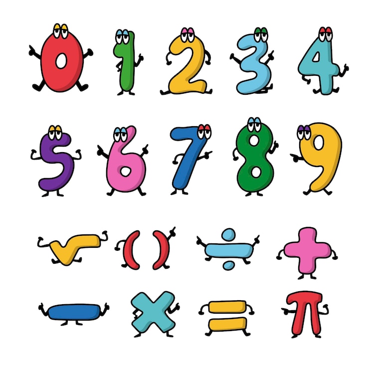 Vettore gratuito simboli matematici disegnati a mano