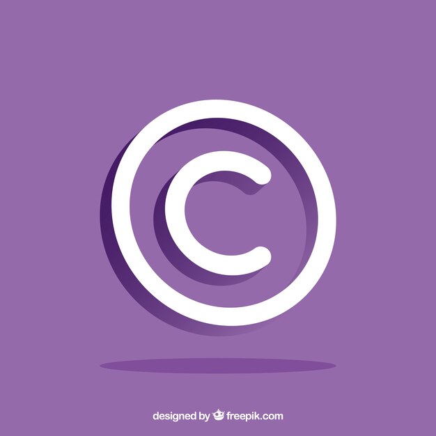 Simbolo del copyright in stile piatto
