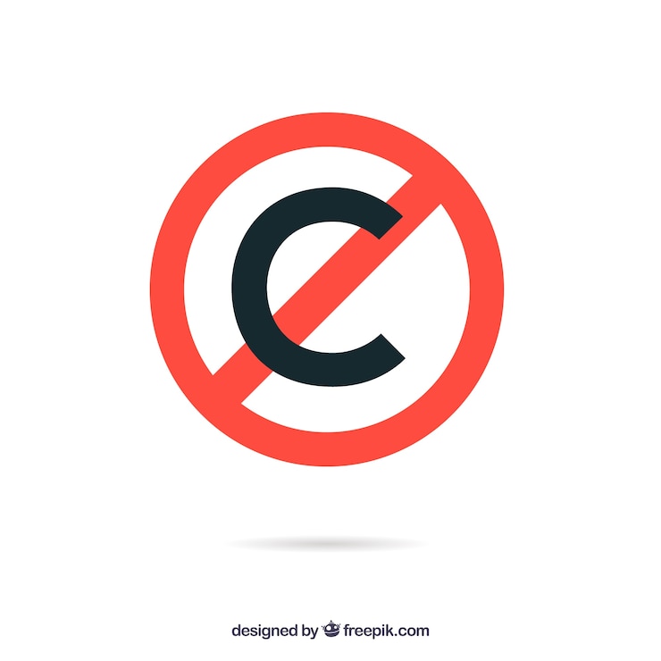 Vettore gratuito simbolo del copyright in stile piatto