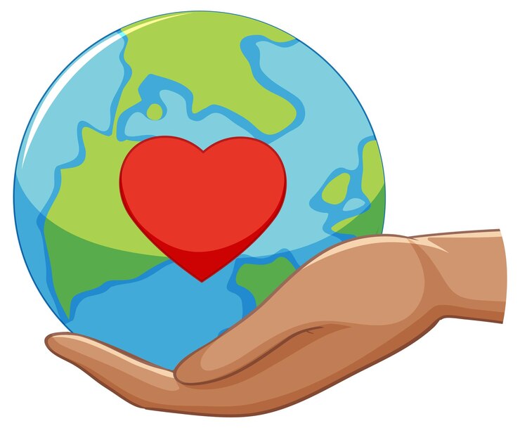 Vettore gratuito simbolo del cuore sul globo