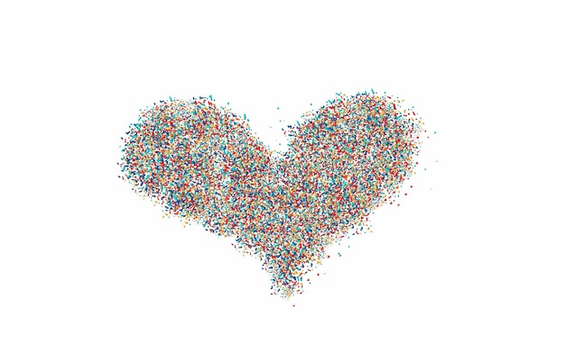 Simbolo di amore dell'icona della particella del cuore. Grafica vettoriale del segno di San Valentino.