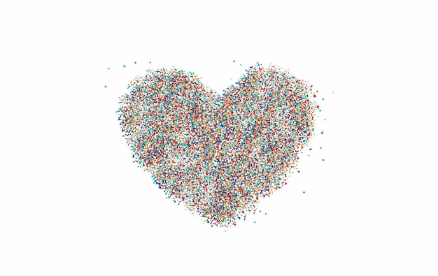 Simbolo di amore dell'icona della particella del cuore. Grafica vettoriale del segno di San Valentino.