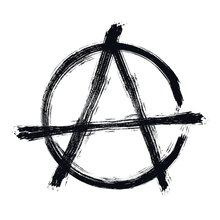 Vettore gratuito simbolo di anarchia design piatto disegnato a mano