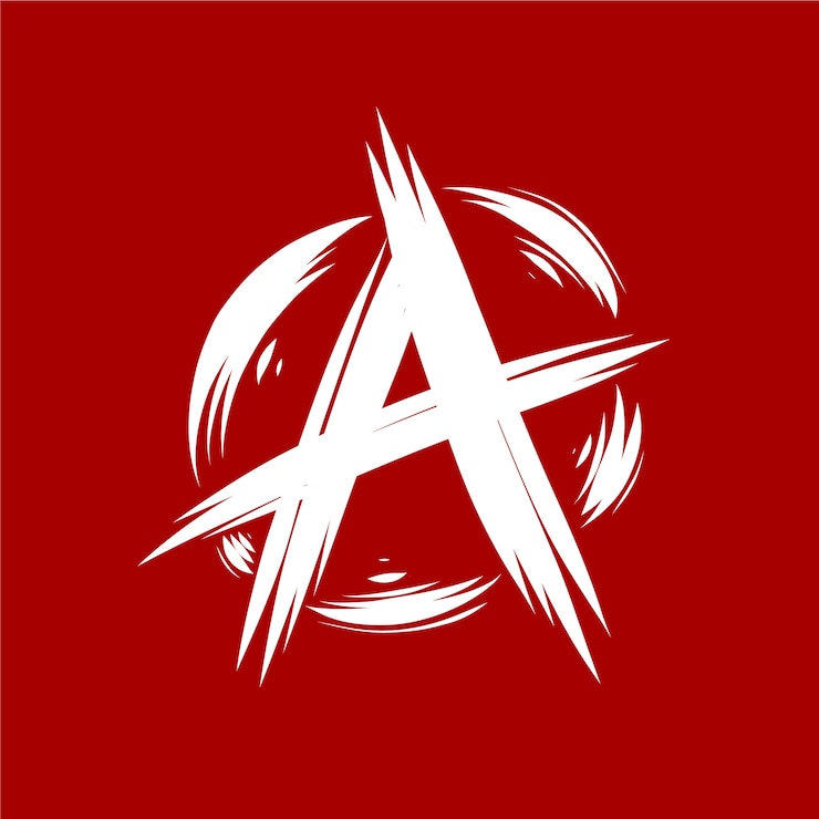 Vettore gratuito simbolo di anarchia design piatto disegnato a mano