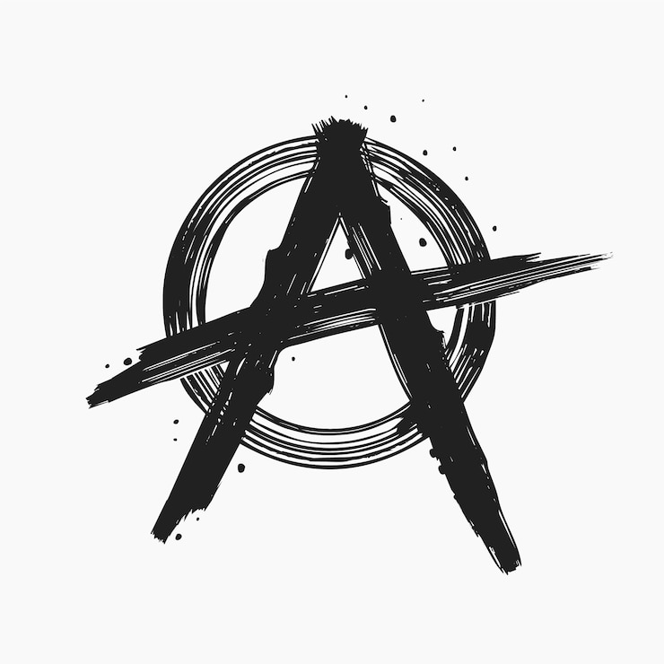 Vettore gratuito simbolo di anarchia design piatto disegnato a mano